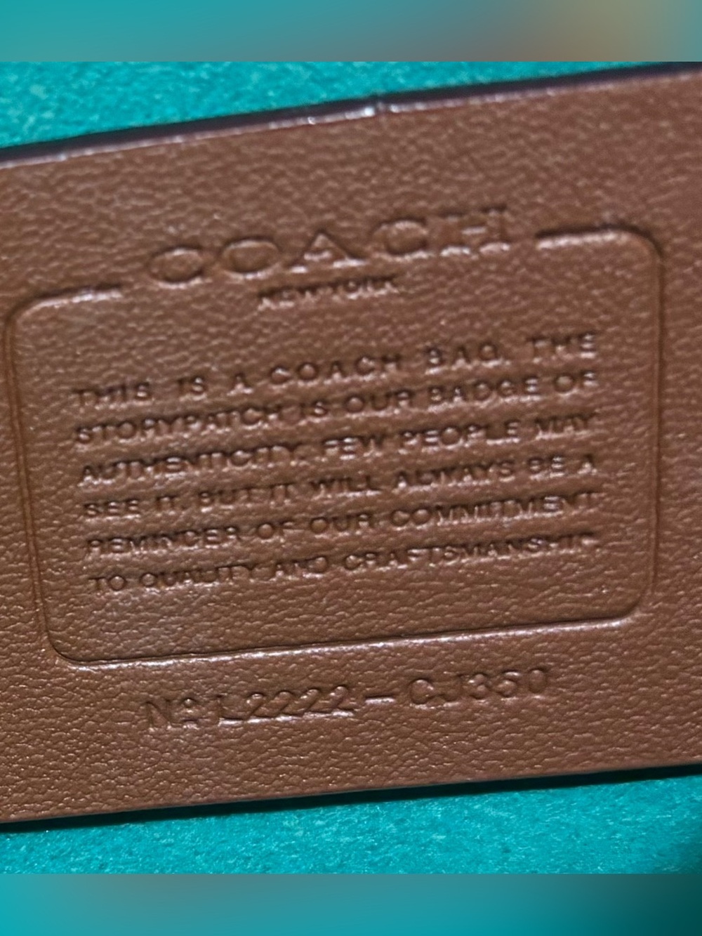 Coach Turquoise Leather C-Logo Chain Crossbody - Picture 9 of 11